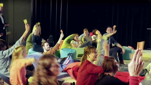 Feedback at the end of a day at bootcamp. Thanks for the photo Lassi.