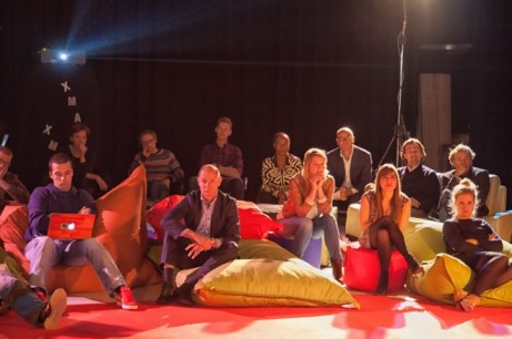 Listening with intent to the pitches. Amongst others, Harri-Pekka Kaukonen on the front row, and Jackie Cuthbert on the back row.