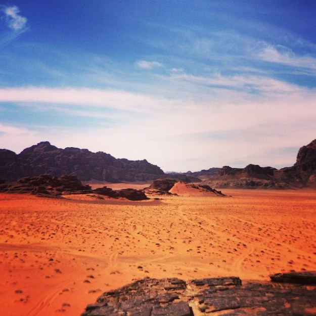 Driving through Wadi Rum